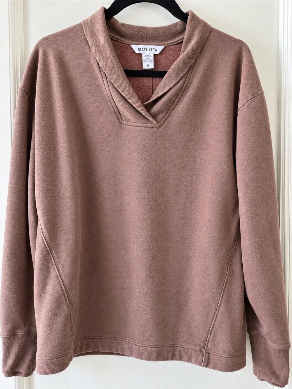 Athleta Clarity Women's Mauve V-Neck Pullover Sweater Size Small